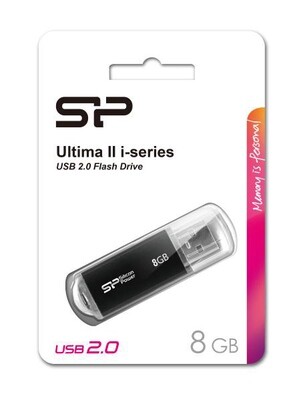 USB Flash Drive 8GB Silicon Power Ultima II-I 2.0 Μαύρο