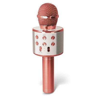 Μικρόφωνο Karaoke Forever BMS-300 Bluetooth με ηχείο &amp; Θήκη μεταφοράς Ροζ Χρυσό