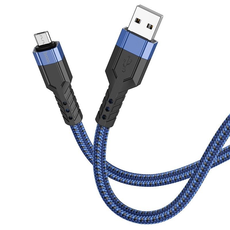 Καλώδιο Σύνδεσης Hoco U110 USB σε Micro USB Braided 2.4A Μαύρο 1.2m Υψηλής Αντοχής