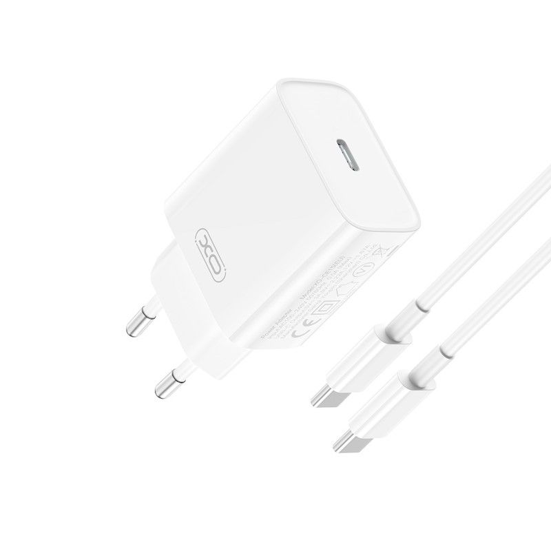 Φορτιστής Σπιτιού XO CE009 PD 45W 1xType-C Καλώδιο USB-C λευκός