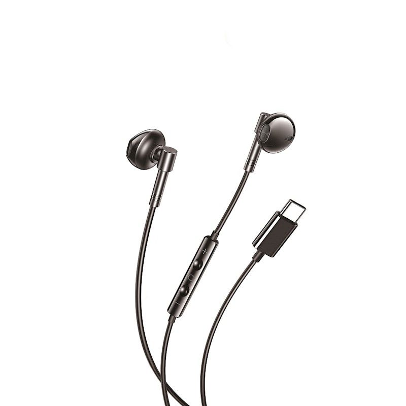 Handsfree XO EP60 USB-C Hi-Res με Μικρόφωνο Πλήκτρο Λειτουργίας και Θύρα Φόρτισης 2A Μαύρα