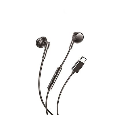 Handsfree XO EP60 USB-C Hi-Res με Μικρόφωνο Πλήκτρο Λειτουργίας και Θύρα Φόρτισης 2A Μαύρα