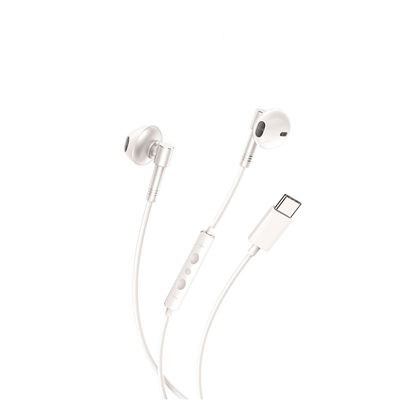 Handsfree XO EP60 USB-C Hi-Res με Μικρόφωνο Πλήκτρο Λειτουργίας και Θύρα Φόρτισης 2A Λευκά