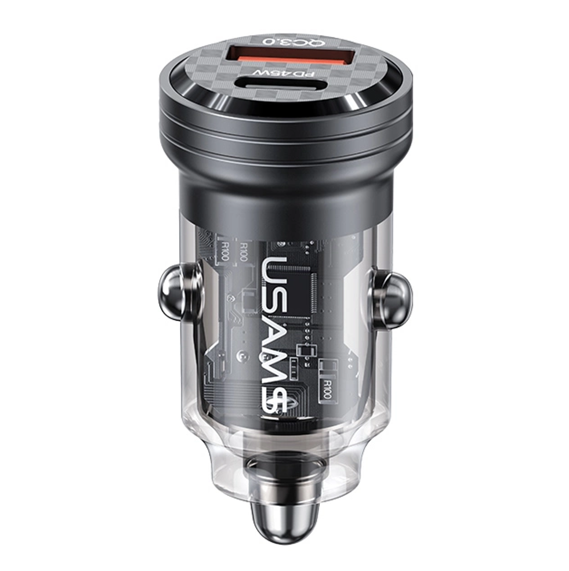 Φορτιστής Αυτοκινήτου USAMS US-CC175 45W USB &amp; TYPE-C μαύρος