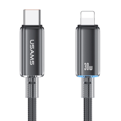 Καλώδιο σύνδεσης USAMS Lightning σε USB-C US-SJ659 30W 480Mbps 1.2m μαύρο