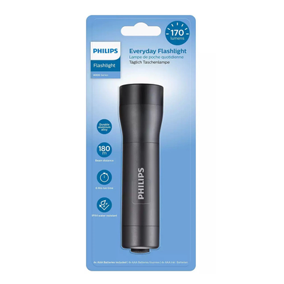 Φακός PHILIPS LED 170lm Mαύρος