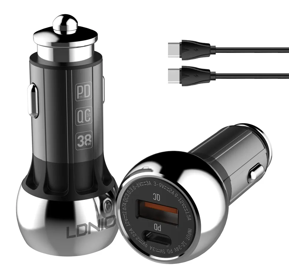 Φορτιστής Αυτοκινήτου LDNIO C1 USB &amp; USB-C 38W