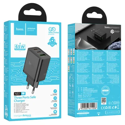 Φορτιστής 65W USB-C &amp; USB Hoco N51