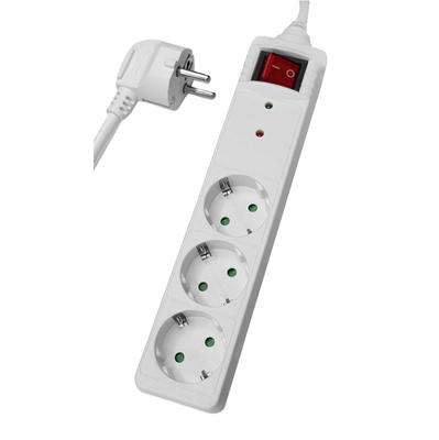Πολύπριζο Powertech 3x schuko 16A 1.5m Λευκό