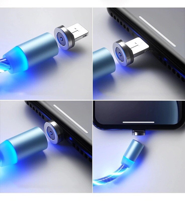 Magnetic Mobile Phone LED Luminous Lighting Charging Cable and Connector Magnetic Mobile Phone LED Luminous Lighting Charging Cable and Connector