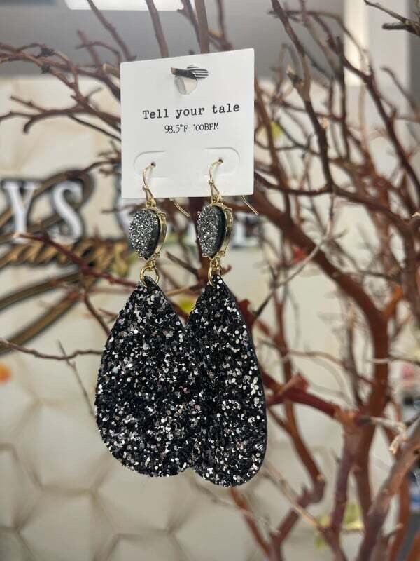 Glitter Teardrop Earrings