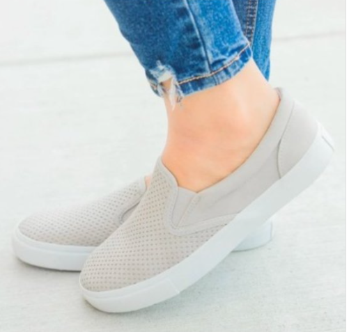 Gray Slip-On Sneakers 