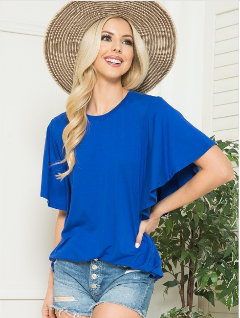 Royal Blue Butterfly sleeve Top