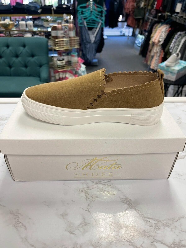 Shoes - Taupe Suede Sneakers 