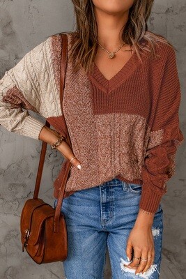 Fall Brown Knitted Sweater