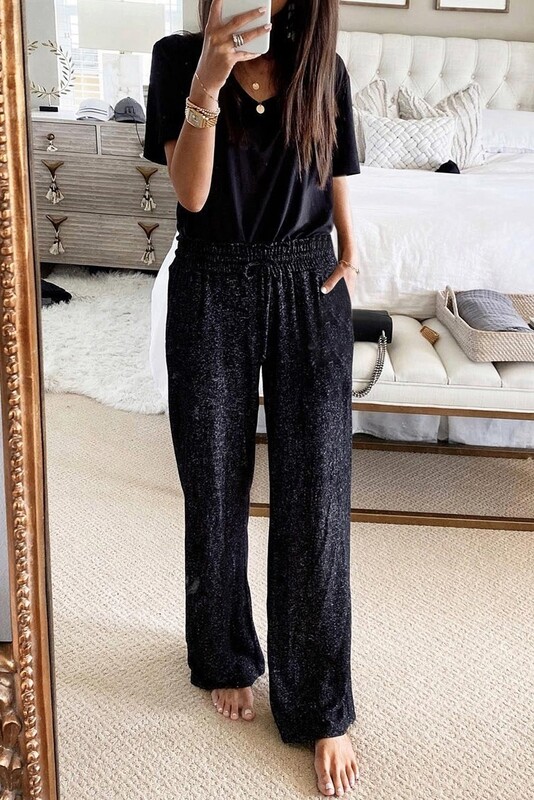 Metallic Drawstring Pants