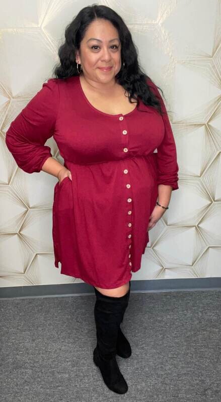 Jane Burgundy Dress