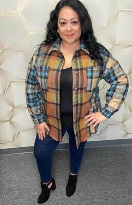 Brown and Blue Plaid Flannel