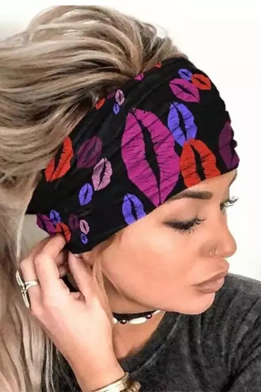 Lips Print Elastic Headwrap