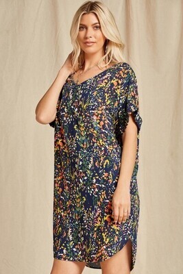 Navy Floral Tunic Dress