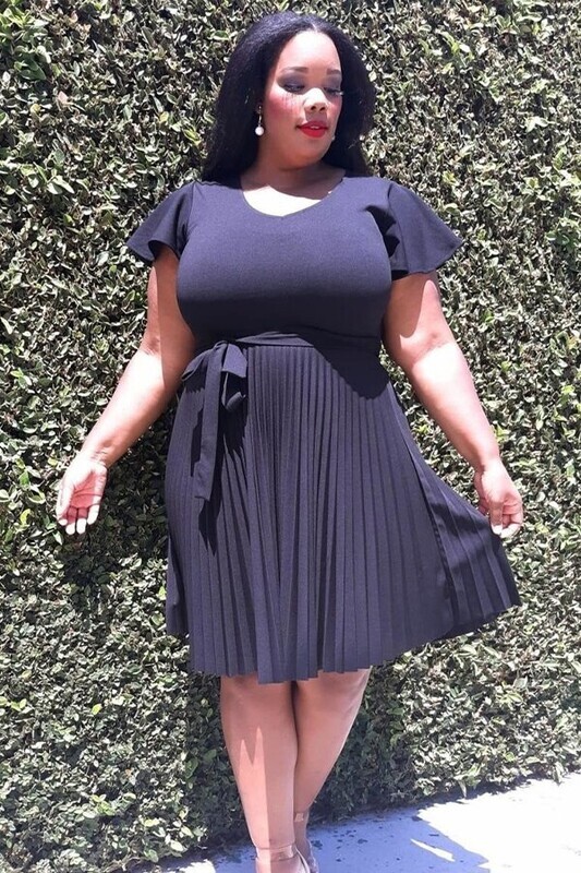 Crepe Pleated with belt