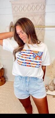 Floral Flag Tee