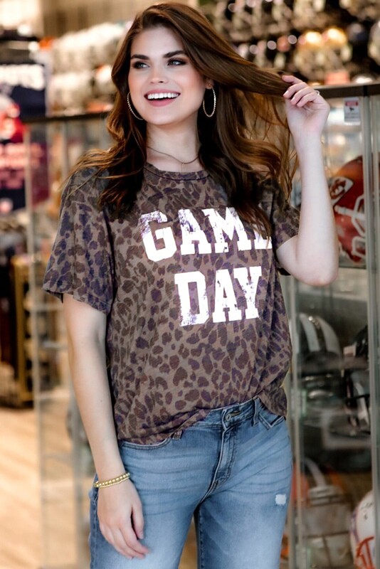 GAME DAY Leopard Print T Shirt