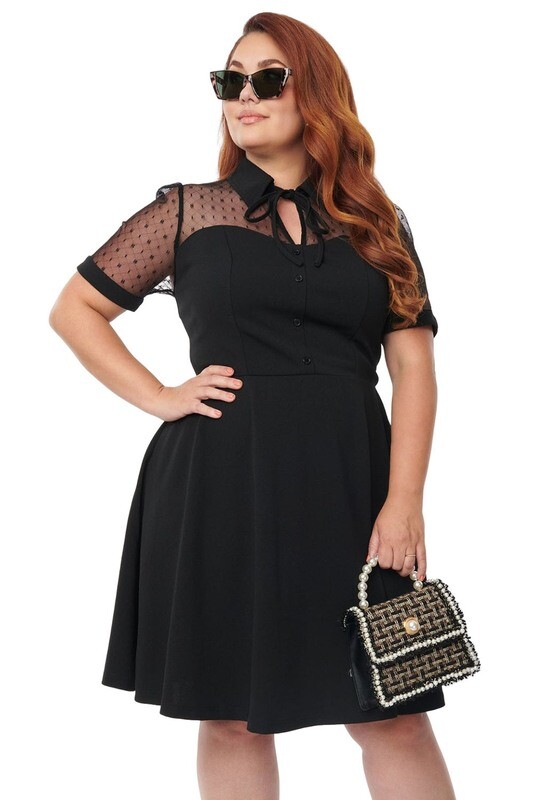 Mesh Collared Dress