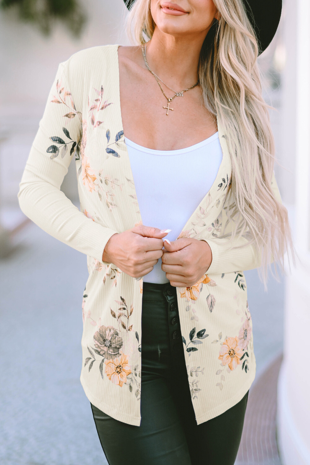 Apricot Floral Cardigan
