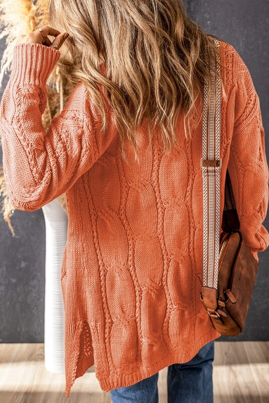 Orange Knit Cardigan