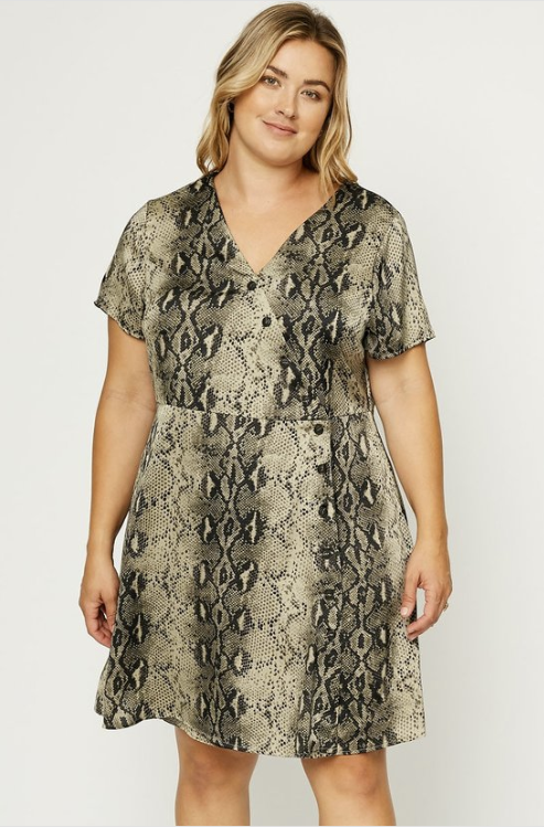 Snakeskin Button Down Dress