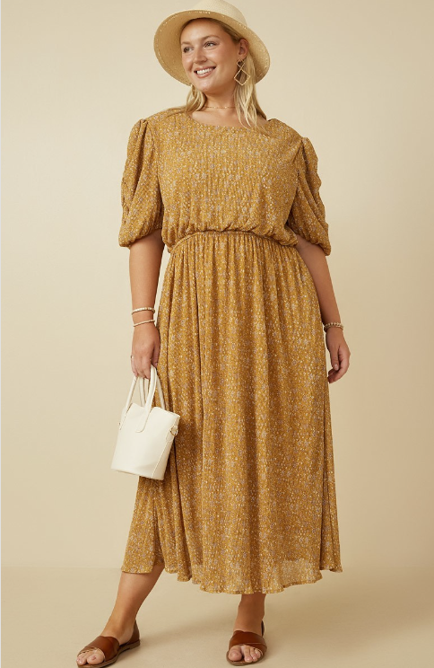 Pleated Cinch Dress
