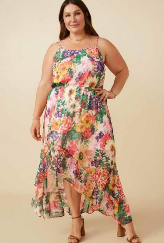 Floral Ruffle Hem Dress
