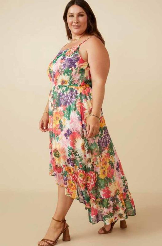 Floral Ruffle Hem Dress