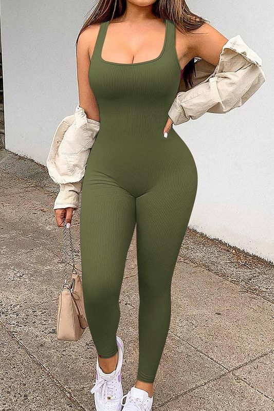 Seamless ribbed jumpsuit