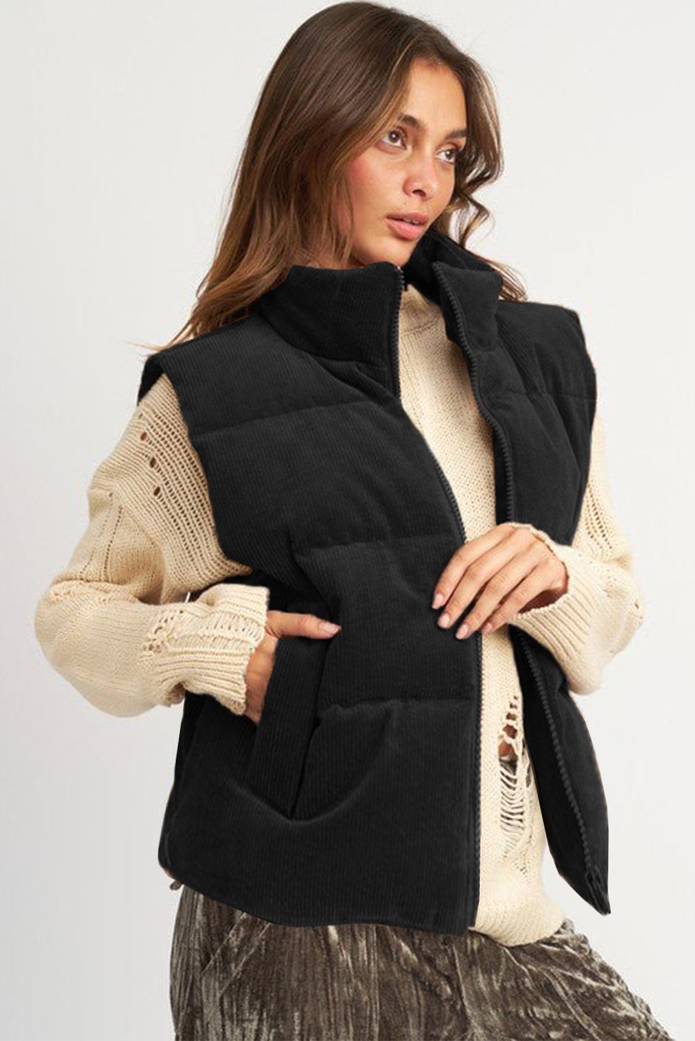 Black Corduroy Vest