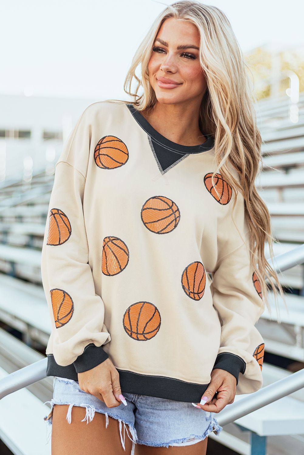 Sequin Basketball Sweatshirt