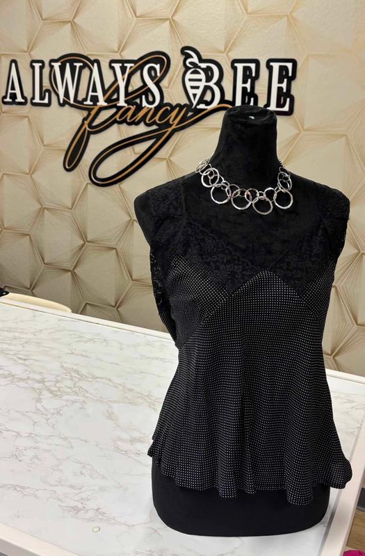 Black Polka Dot Tank Top
