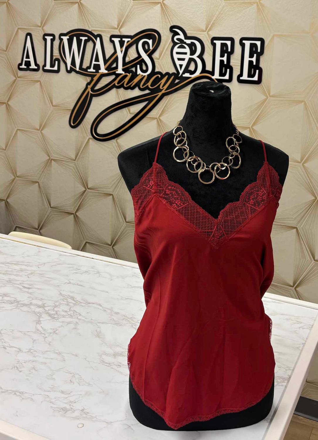 Red Lace Tank Top