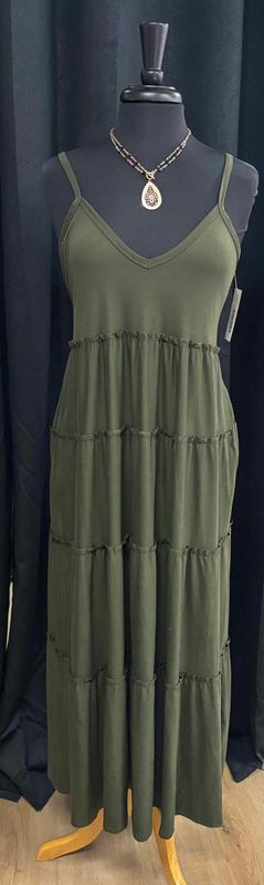 Olive Green Long Dress