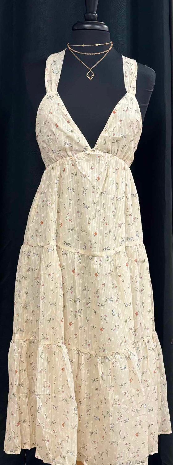 Cream Floral Dress