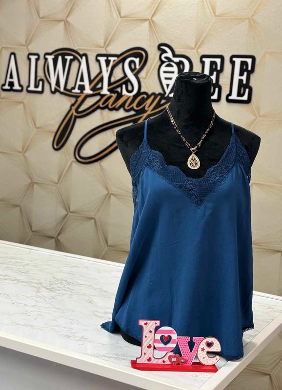 Blue Lace Tank Top