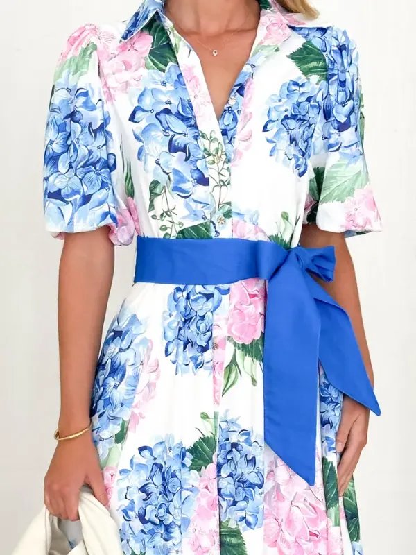 Boho Hydrangea Dress w/Belt