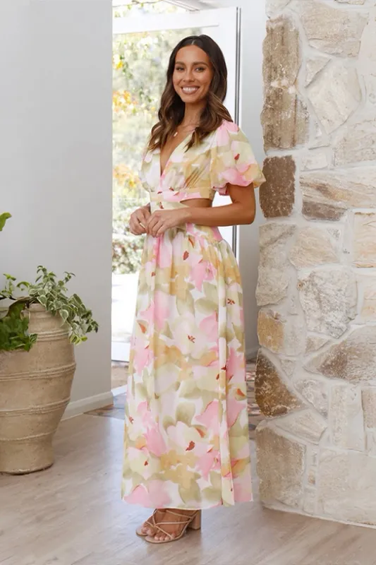 Hollow out V Neck Dress