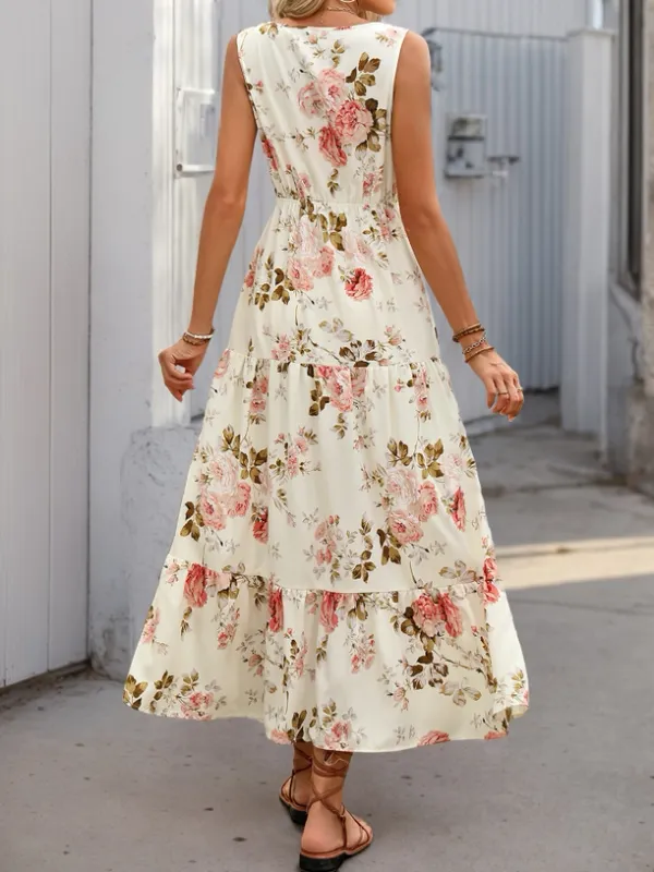 Ivory Floral Swing Dress