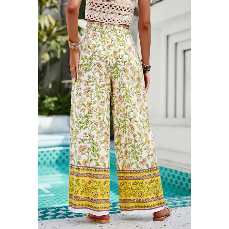 Floral High Waist Wide Leg Pant