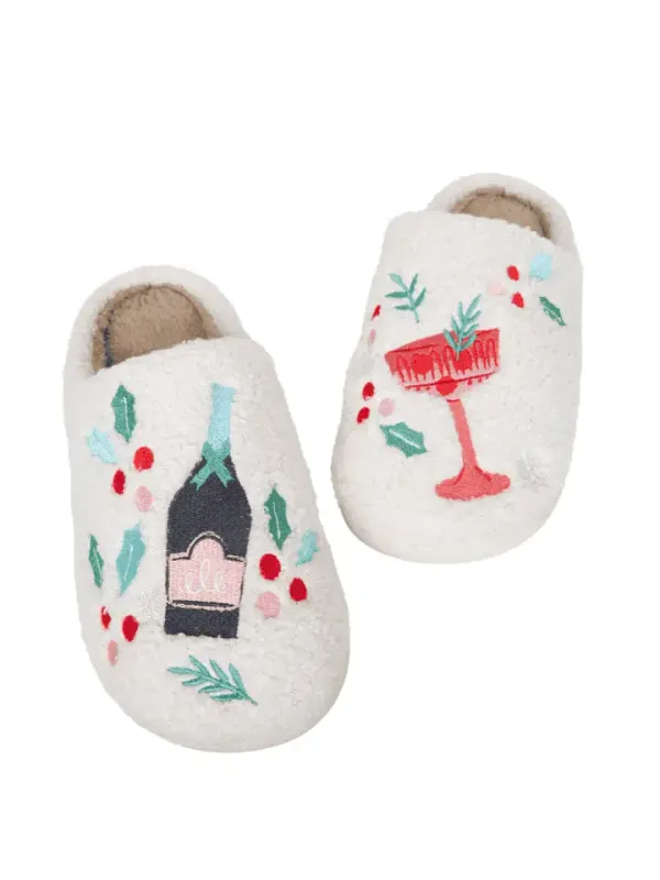 Christmas Champagne, Coupes & Holly Slippers