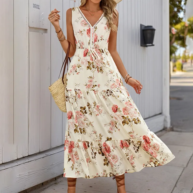 Ivory Floral Swing Dress