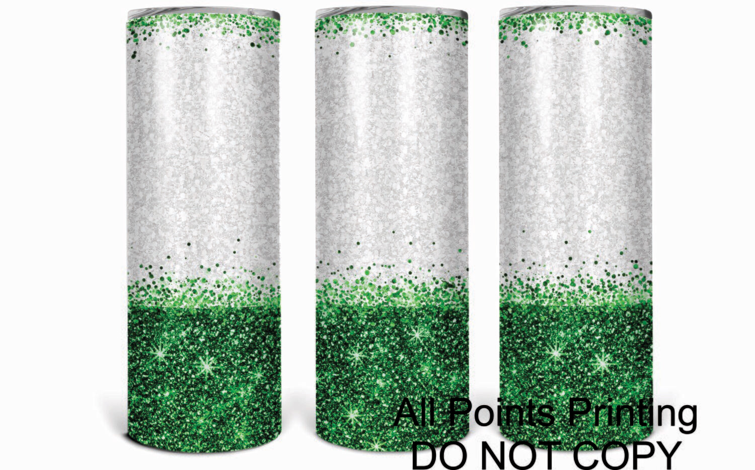 Green &amp; White Glitter