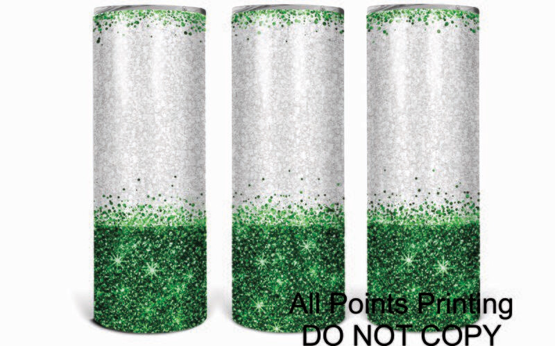 Green &amp; White Glitter